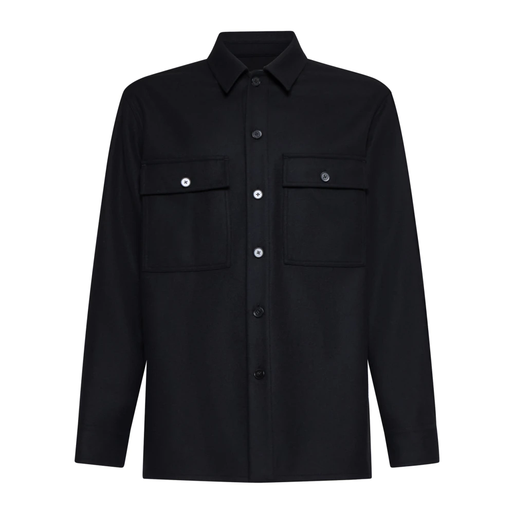 Jil Sander Zwart Shirt Jas Puntkraag Black Heren