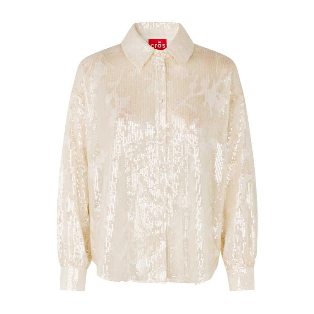 Cras Paillet Oversized Shirt Room Beige Dames
