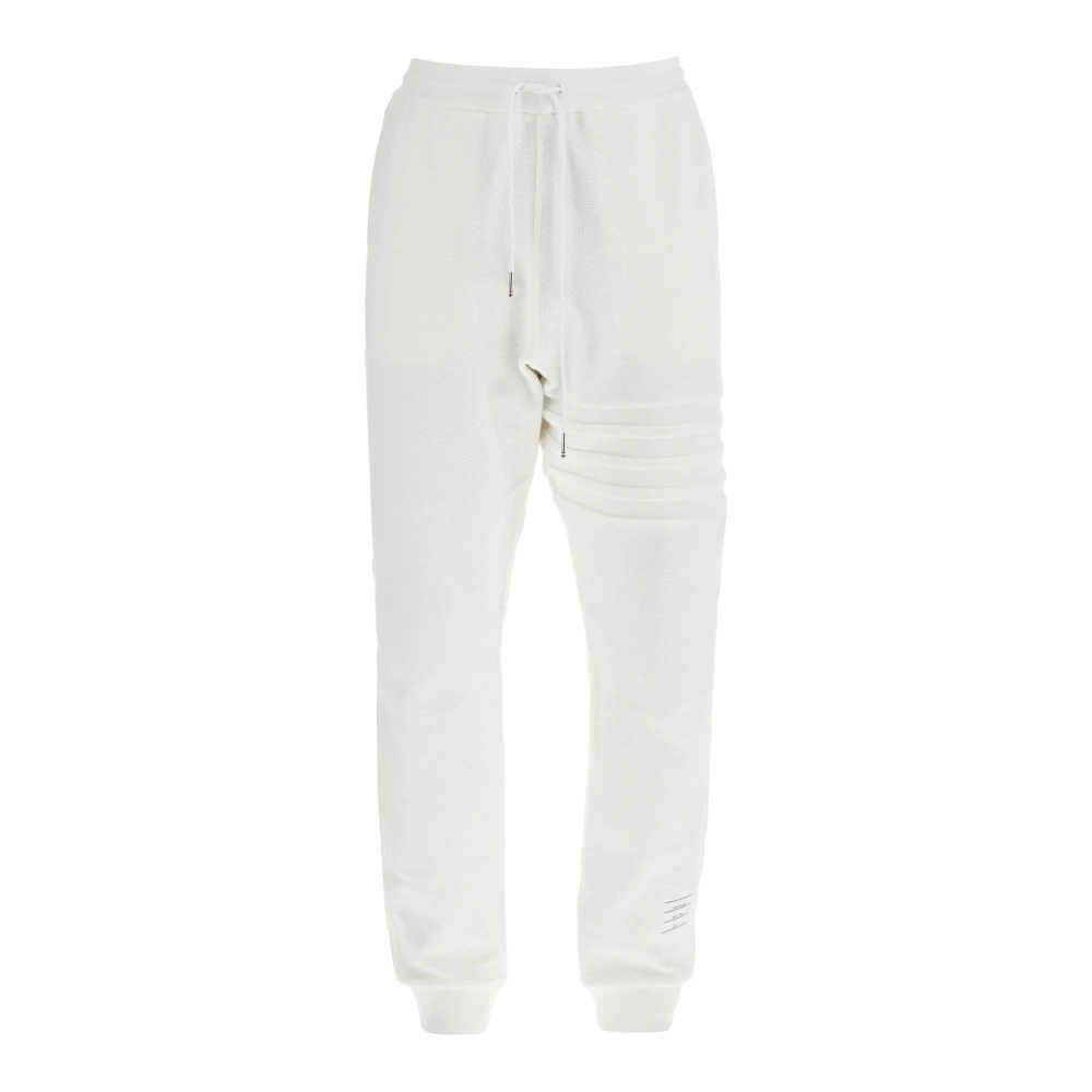 Thom Browne Gestreepte katoenen sweatpants White Dames