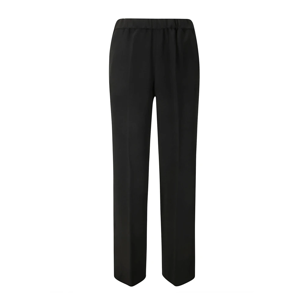 Alberto Biani Straight Leg Trousers with Vents Black Dames