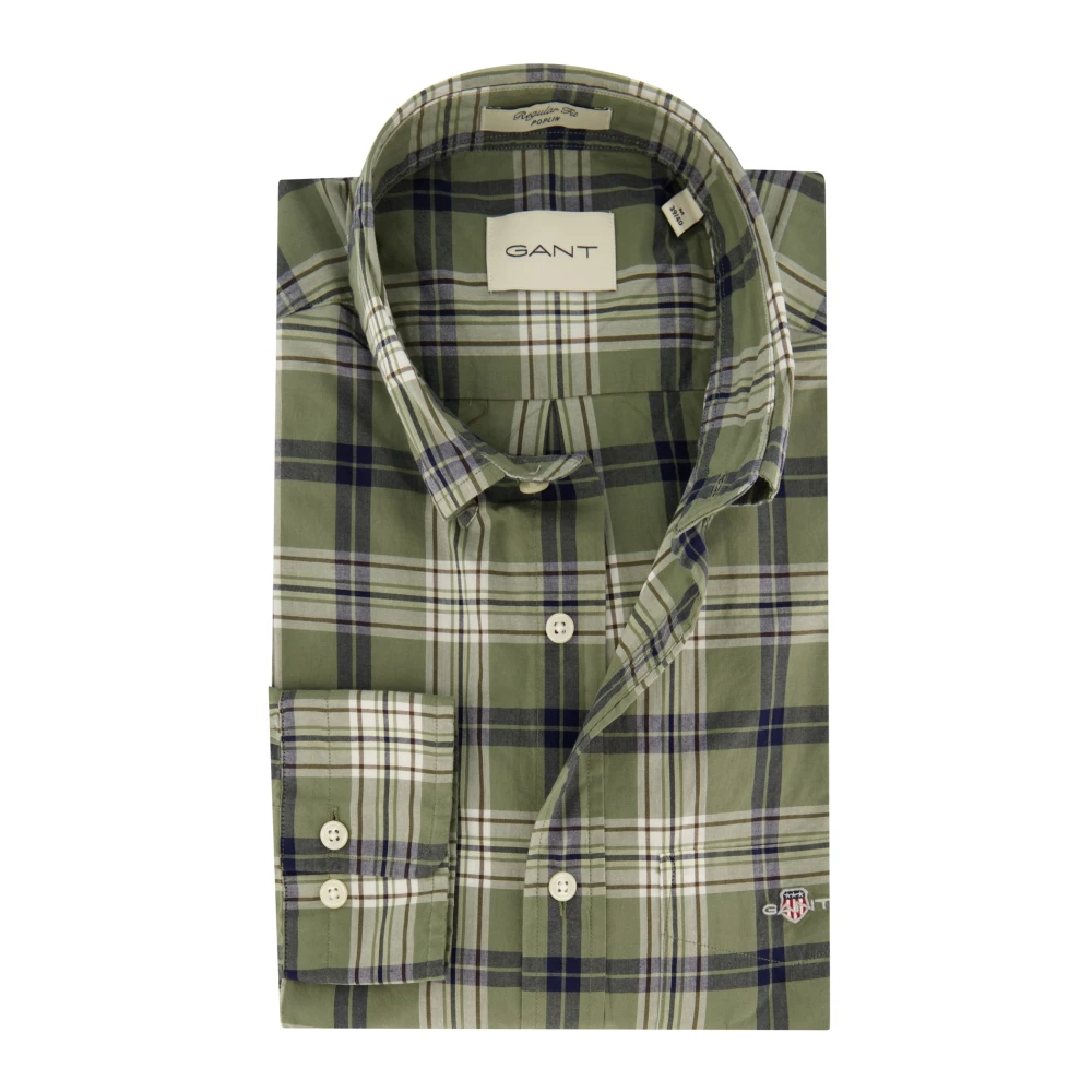 Gant Casual Groene Overhemd Green Heren
