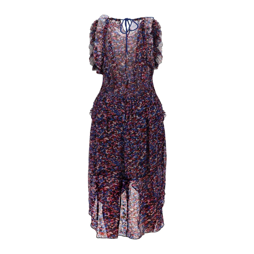Isabel Marant Étoile Asymmetrische Zoom Midi Jurk Vrouwen Purple Dames