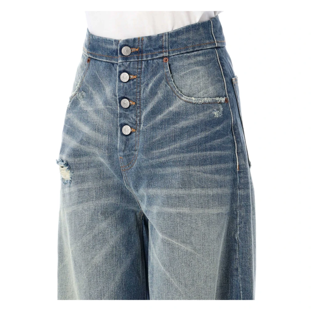 MM6 Maison Margiela Rhianna Denim jeans met wijde pijpen Blue Dames