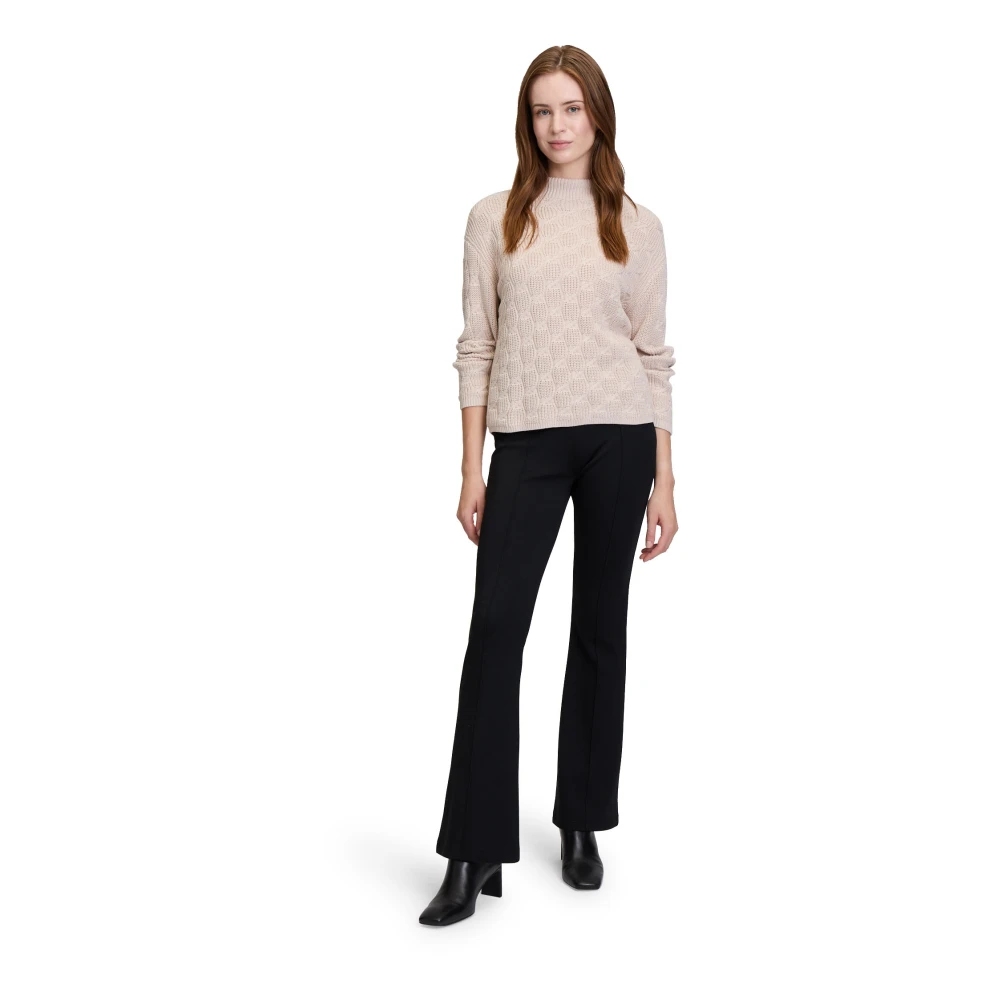 Betty Barclay Chunky Gebreide Trui met Structuur Beige Dames