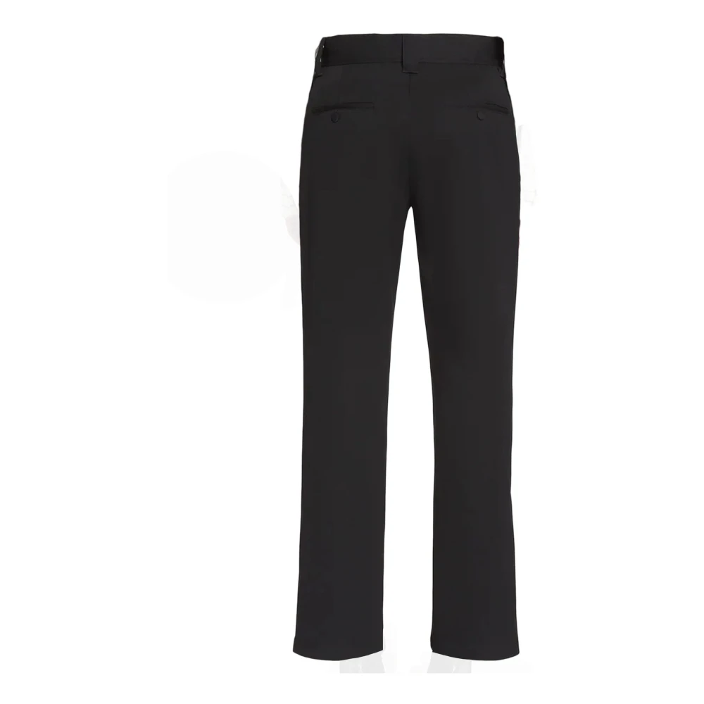 Lanvin Zwarte wollen rechte pasvorm broek Black Heren
