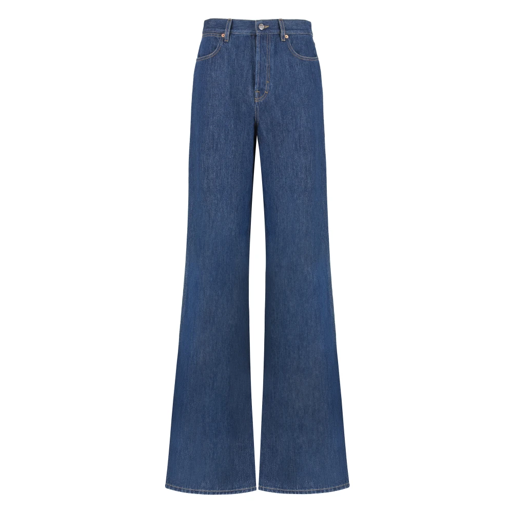 Gucci Women's Blue Wide Jeans, W26, Wide Leg Denim Trousers