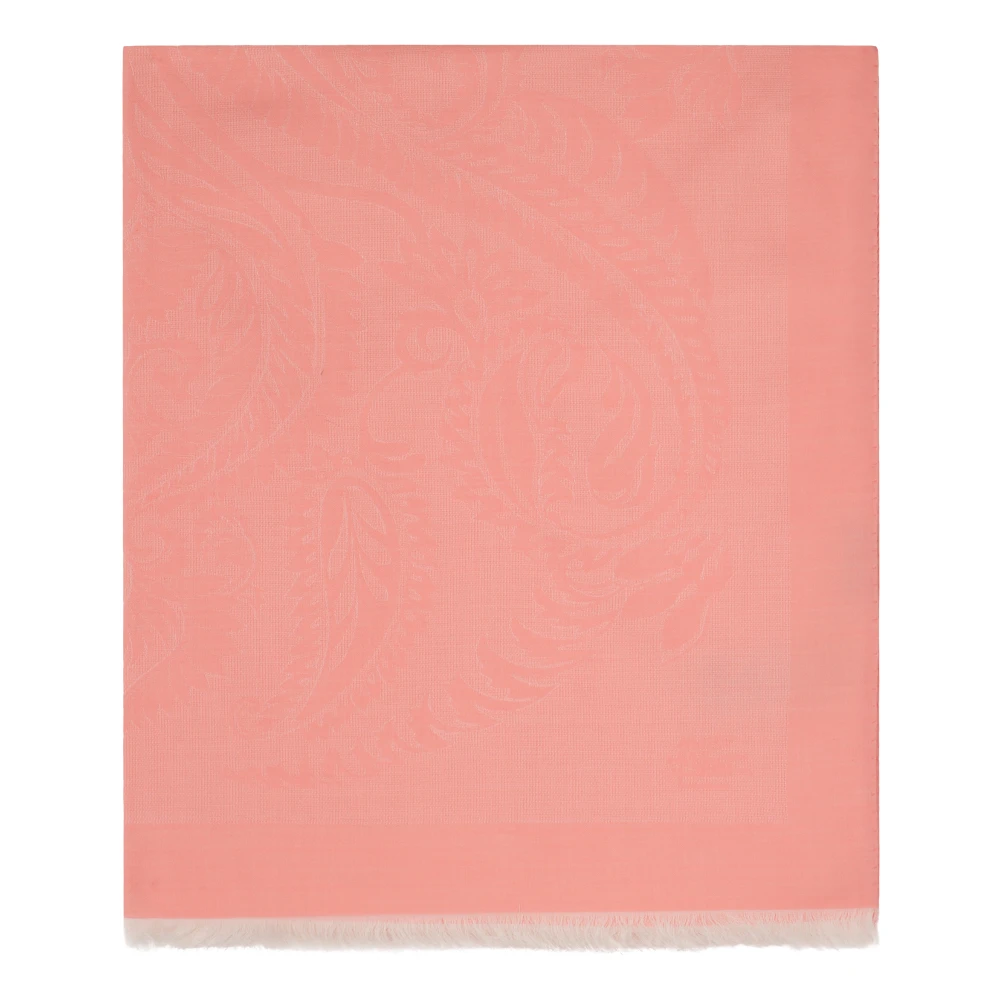 ETRO Stijlvolle Jacquard Sjaal met Rafelranden Pink Dames