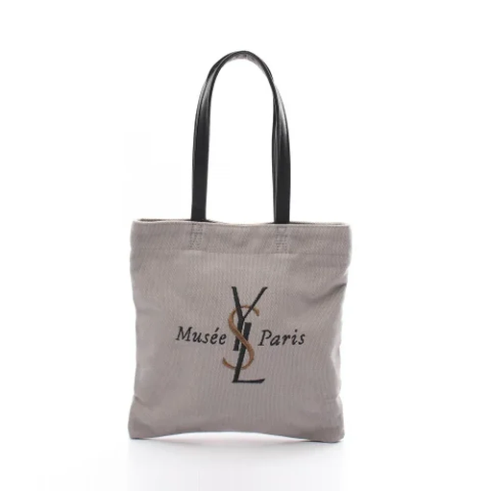 Yves Saint Laurent Vintage Pre-owned Canvas shoulder-bags Gray Dames