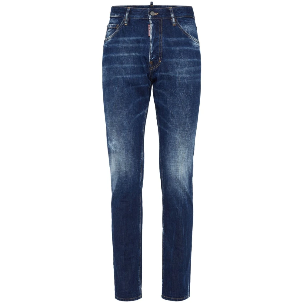Dsquared2 Men's Blue Slim Fit Jeans, M, Navy Whiskered Denim Jeans
