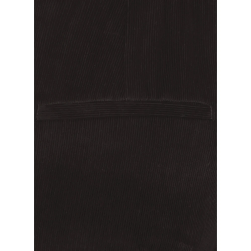 PESERICO Zwarte Geribbelde Broek met Elastische Taille Black Dames