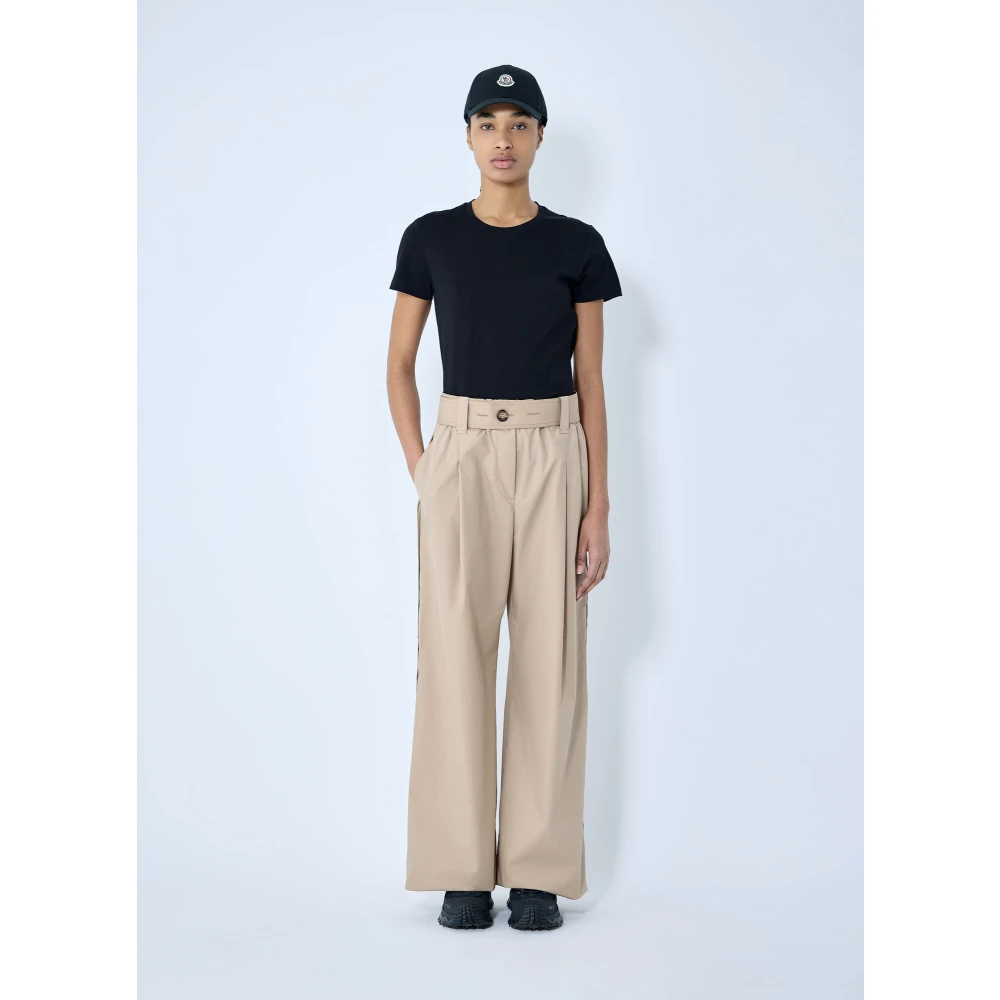 Moncler Katoenen Jersey Logo Motif T-Shirt Black Dames