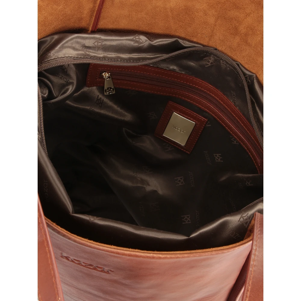 Kazar Ruime leren handtas in minimalistische stijl Brown Dames
