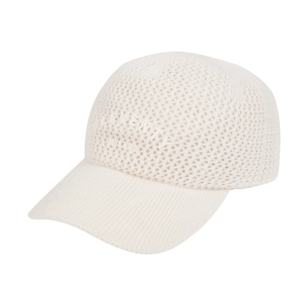 Eleventy Men's Beige Hats & Caps, One Size, Cashmere Baseball Cap With Crochet Embroidery