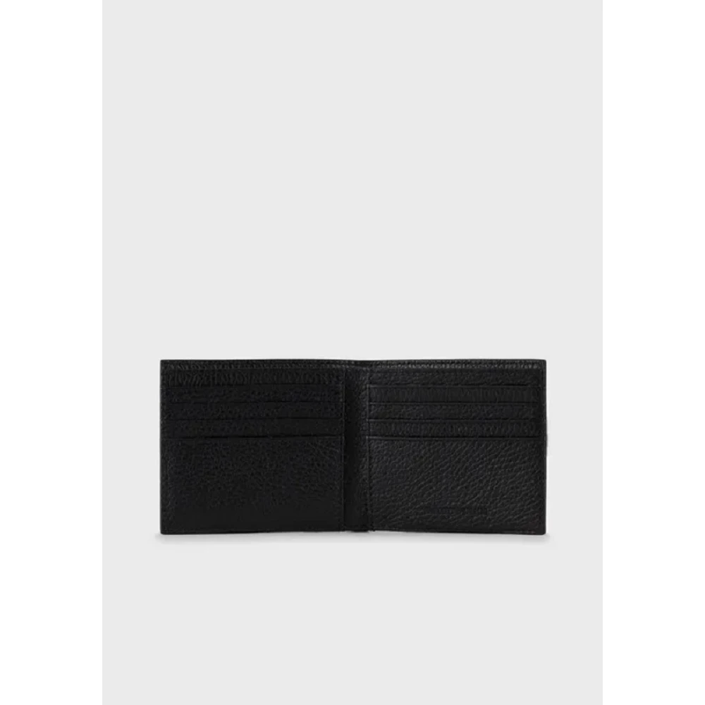 Emporio Armani Klassieke Leren Portemonnee Black Unisex