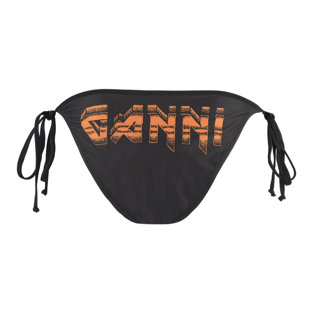 Ganni Contrasterende Print Strik Bikini Black Dames