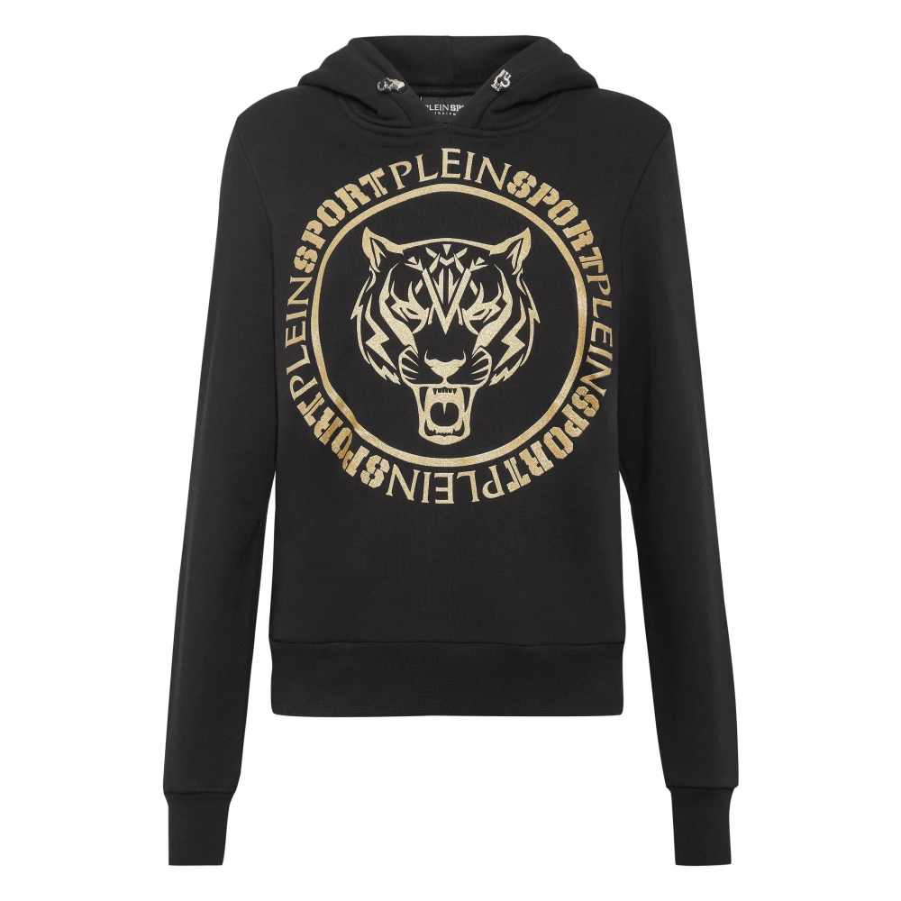 Plein Sport Donna Nero Felpa Con Cappuccio Tigre