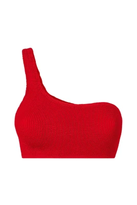 Röd en axel bikini topp Samira