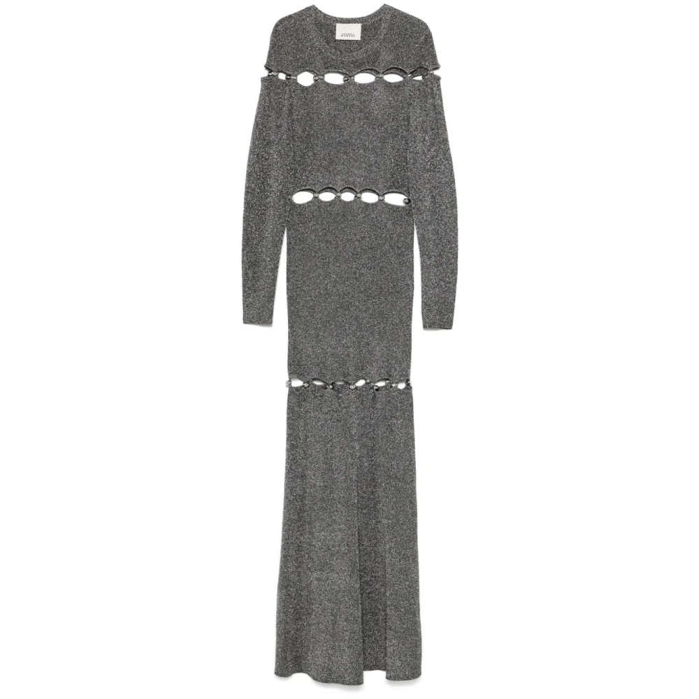 Isabel marant Zilveren Elmire Jurk met Uitgesneden Detail Gray Dames