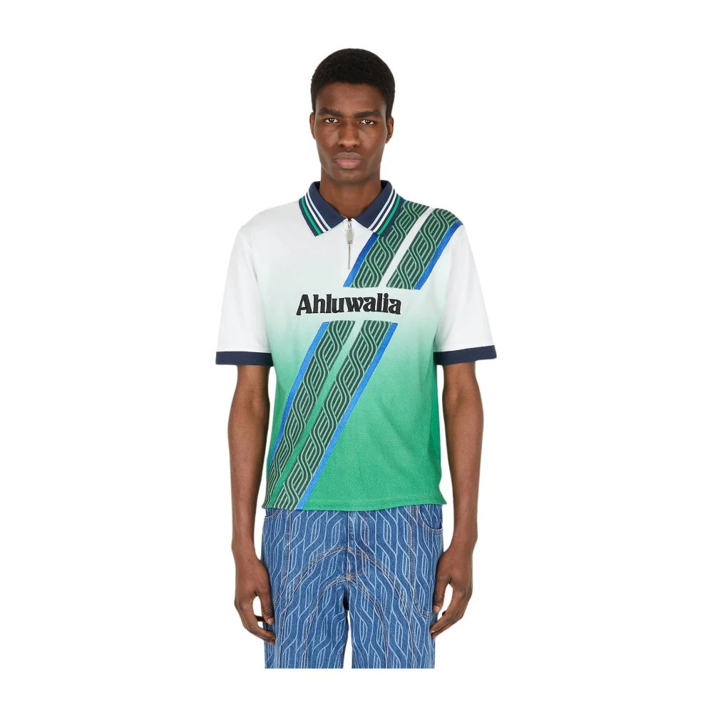 Ahluwalia Grafische Polo Shirt Green Heren