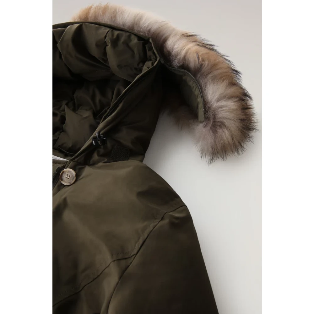 Woolrich Luxe Arctic Raccoon Parka Green Dames