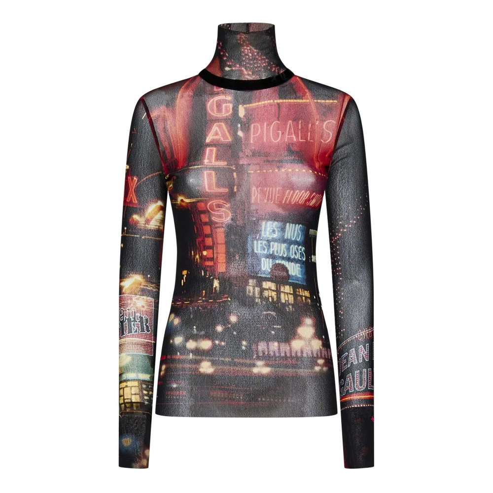Jean Paul Gaultier Rode Pigalle Print Coltrui Top Multicolor Dames