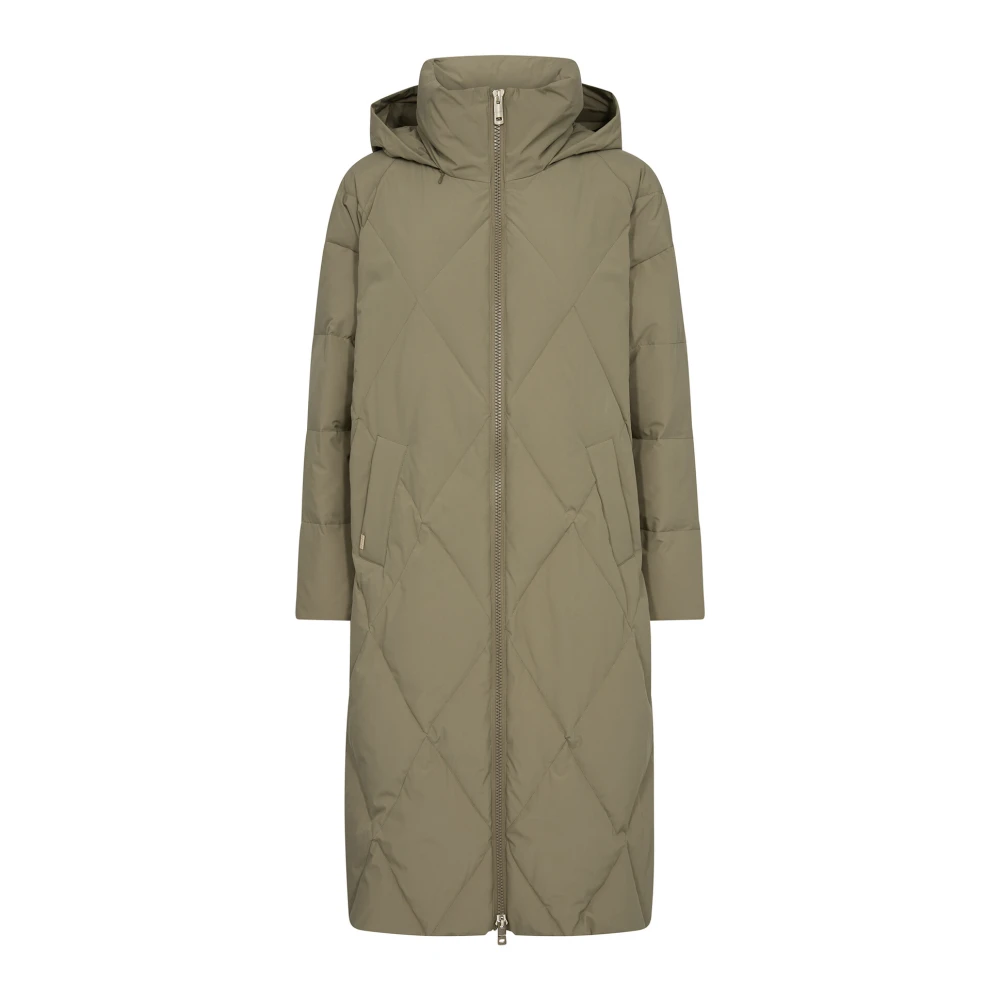 Mos Mosh Green Parkas, Female, M, Quilted Long Down Jacket Mermaid