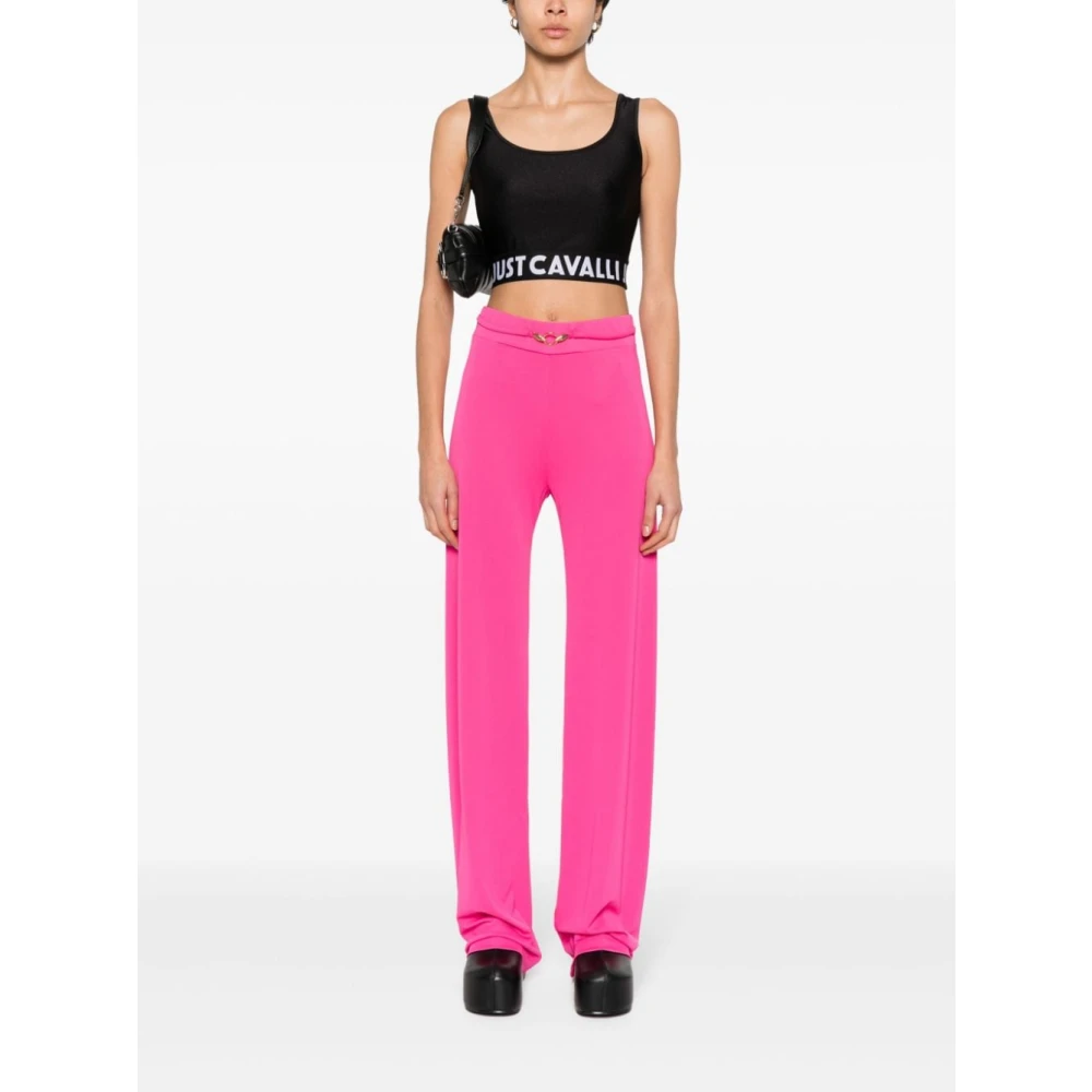 Just Cavalli Straight Trousers Pink Dames