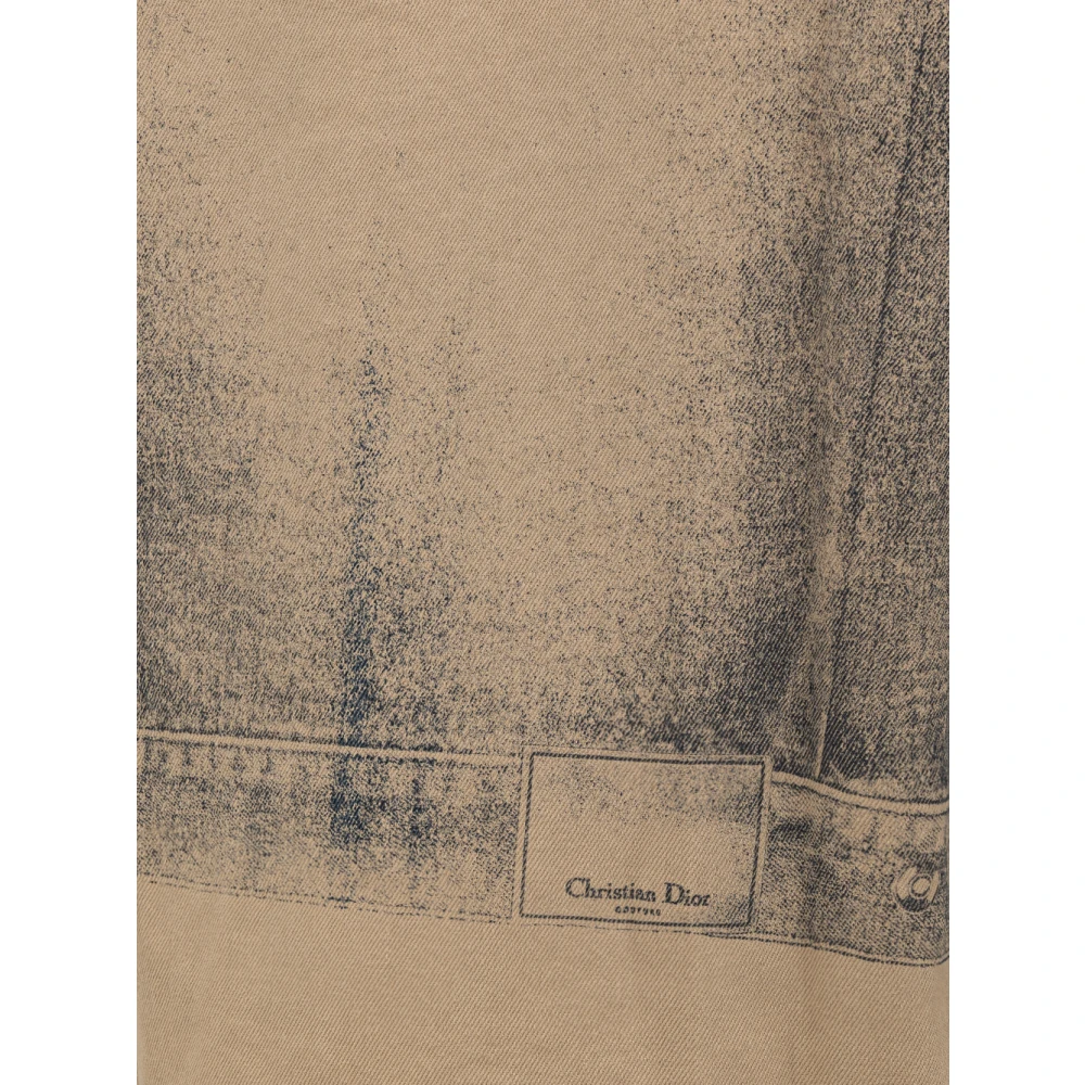 Dior All-Over Print Overshirt Casual Style Beige Heren