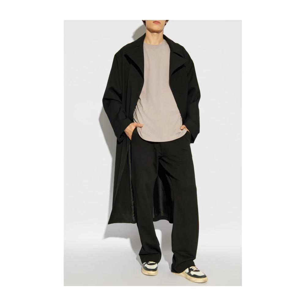 Dries Van Noten Elastische taille trekkoord broek met ritssluiting zakken Black Heren
