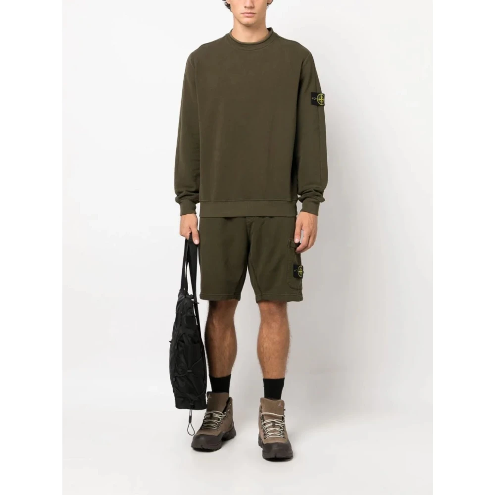 Stone Island Olijfgroene katoenen trackshorts Green Heren