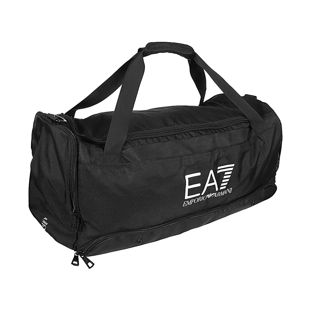 Emporio Armani EA7 Zwarte sporttas met meerdere compartimenten Black Heren