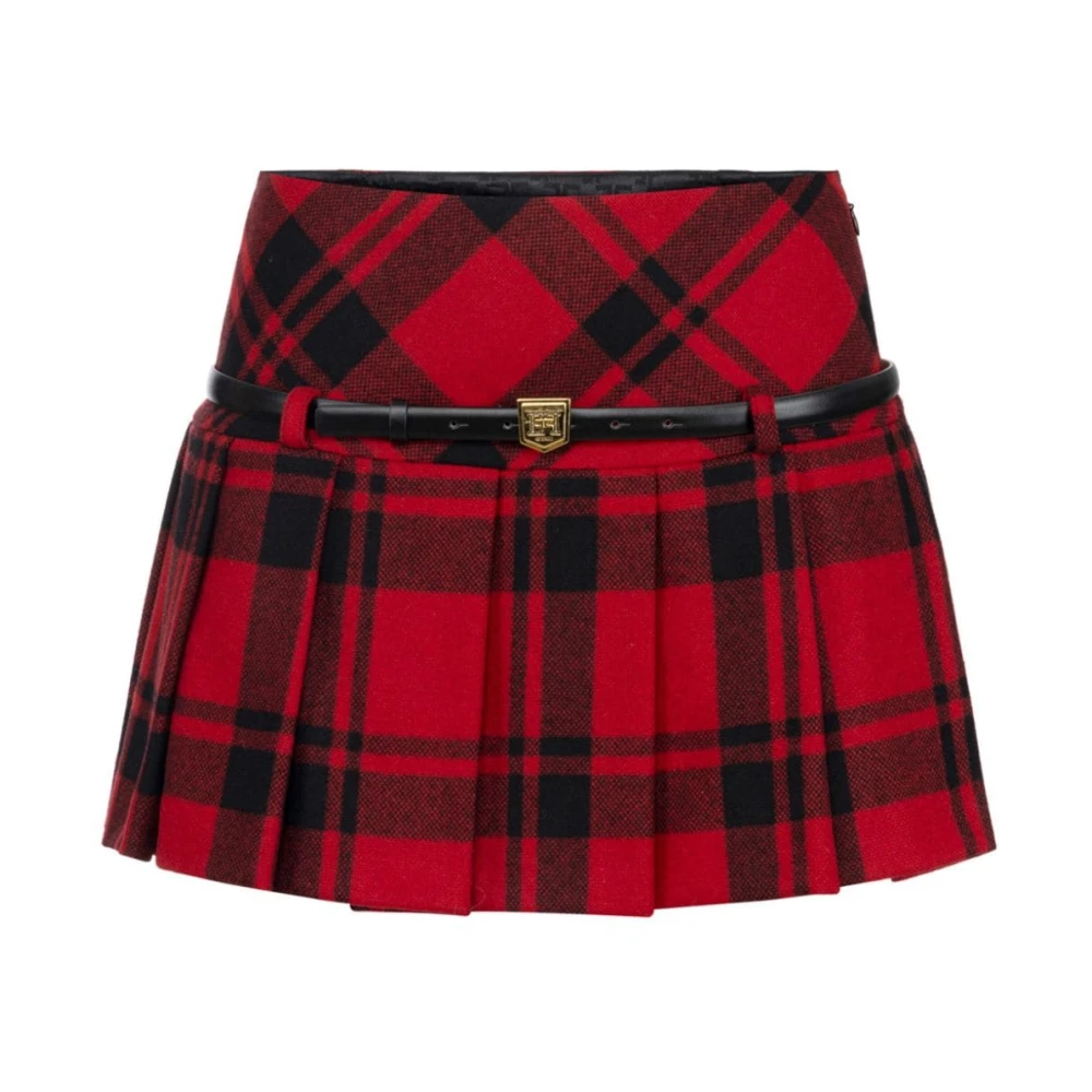 Elisabetta Franchi Ruitpatroon Rok Red Dames