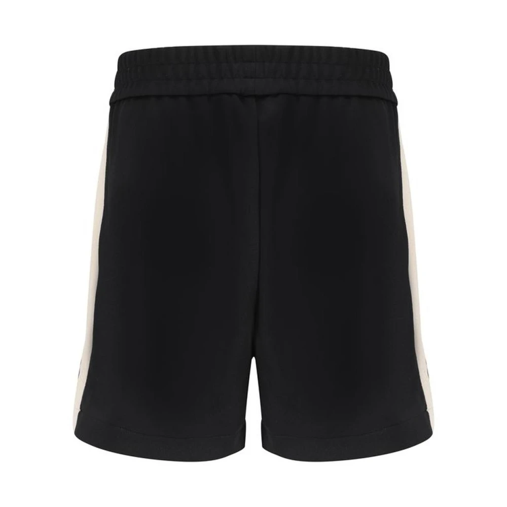 Palm Angels Monogram Bermuda Shorts met elastische tailleband Black Heren