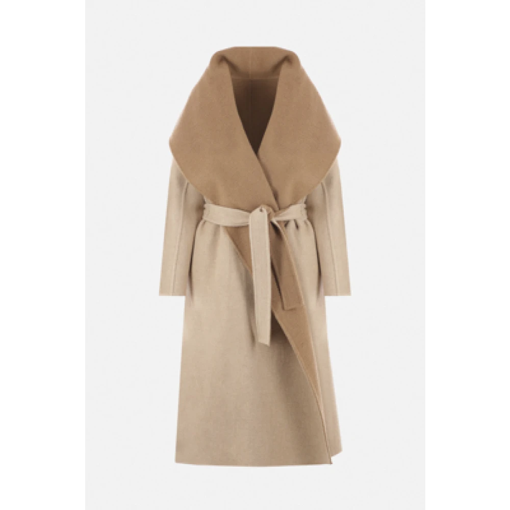 Max Mara Omkeerbare Kameelwollen Jas met Afneembare Riem Brown Dames
