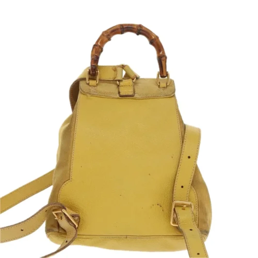 Gucci Vintage Pre-owned Leather backpacks Yellow Dames