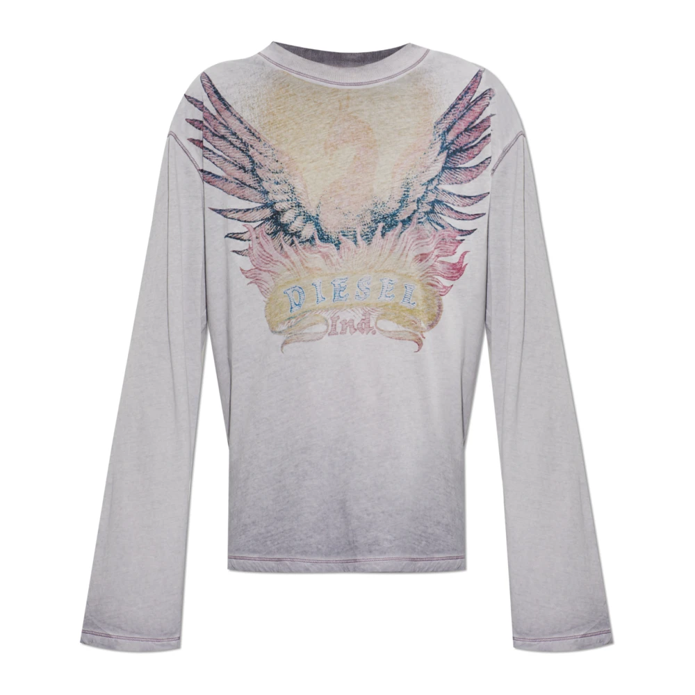 Diesel Mujer Morado Camisetas, Púrpura, Talla: 2XS