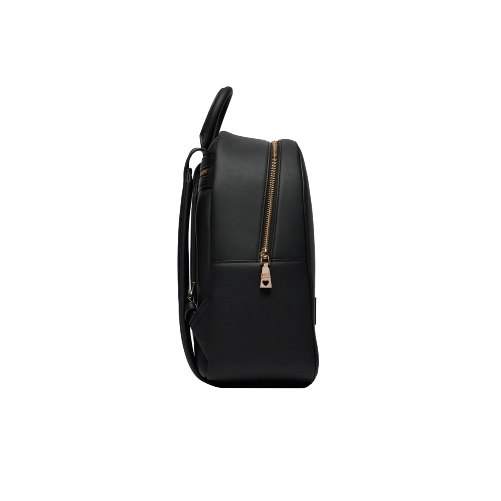 Moschino Zwarte Trendy Rugzak met Gouden Details Black Dames