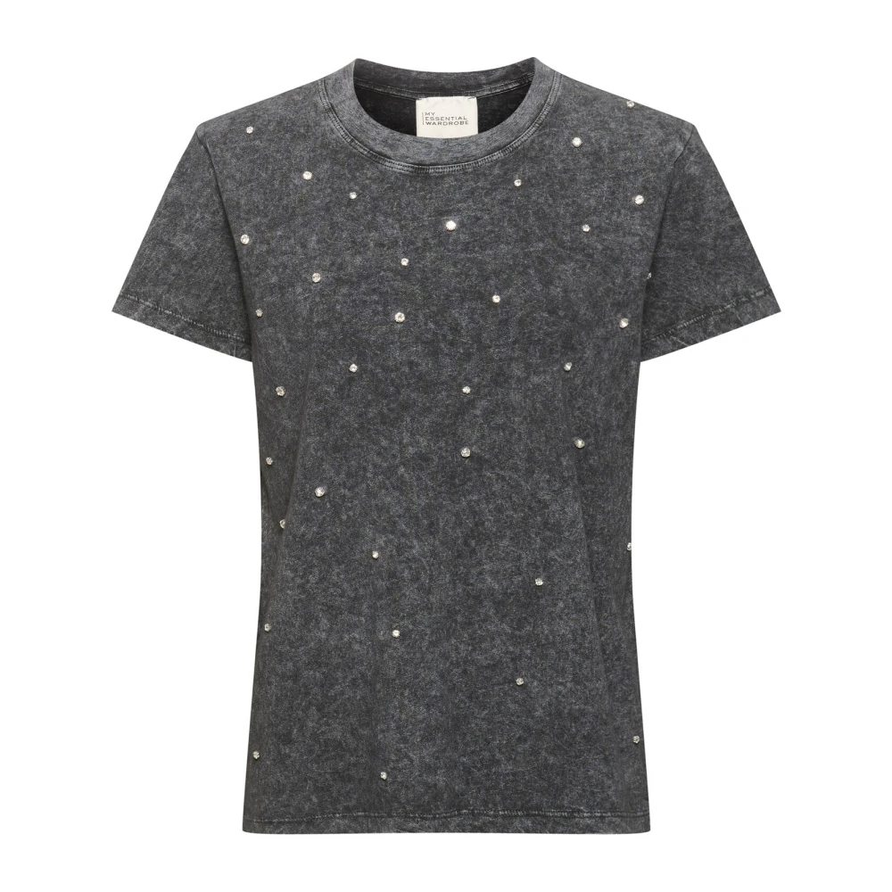 My Essential Wardrobe Diamond Tee Top met similisten Gray Dames
