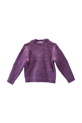 Hairy Knit Round Neck Sweater
