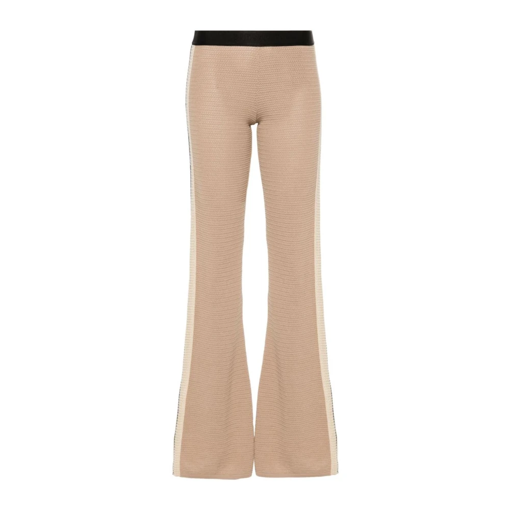Palm Angels Donna Beige Pantaloni Da Tuta Con Dettaglio A Banda Laterale
