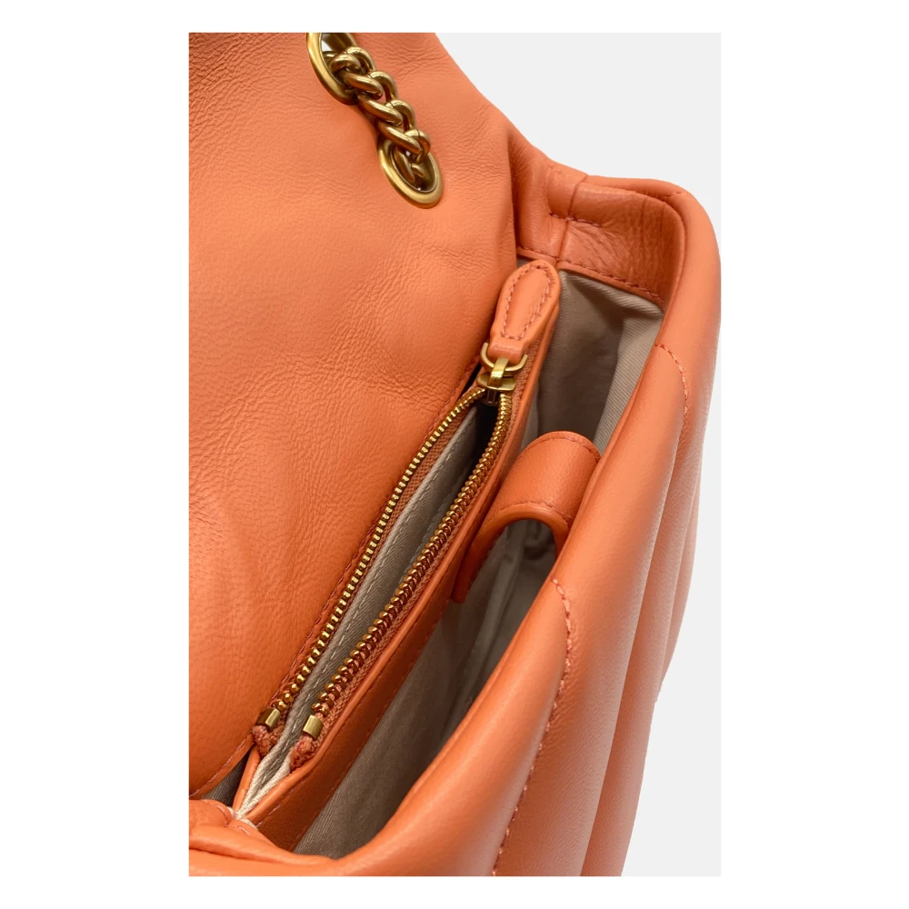 pinko Love Puff Mini Clutch in Nappa Orange Dames