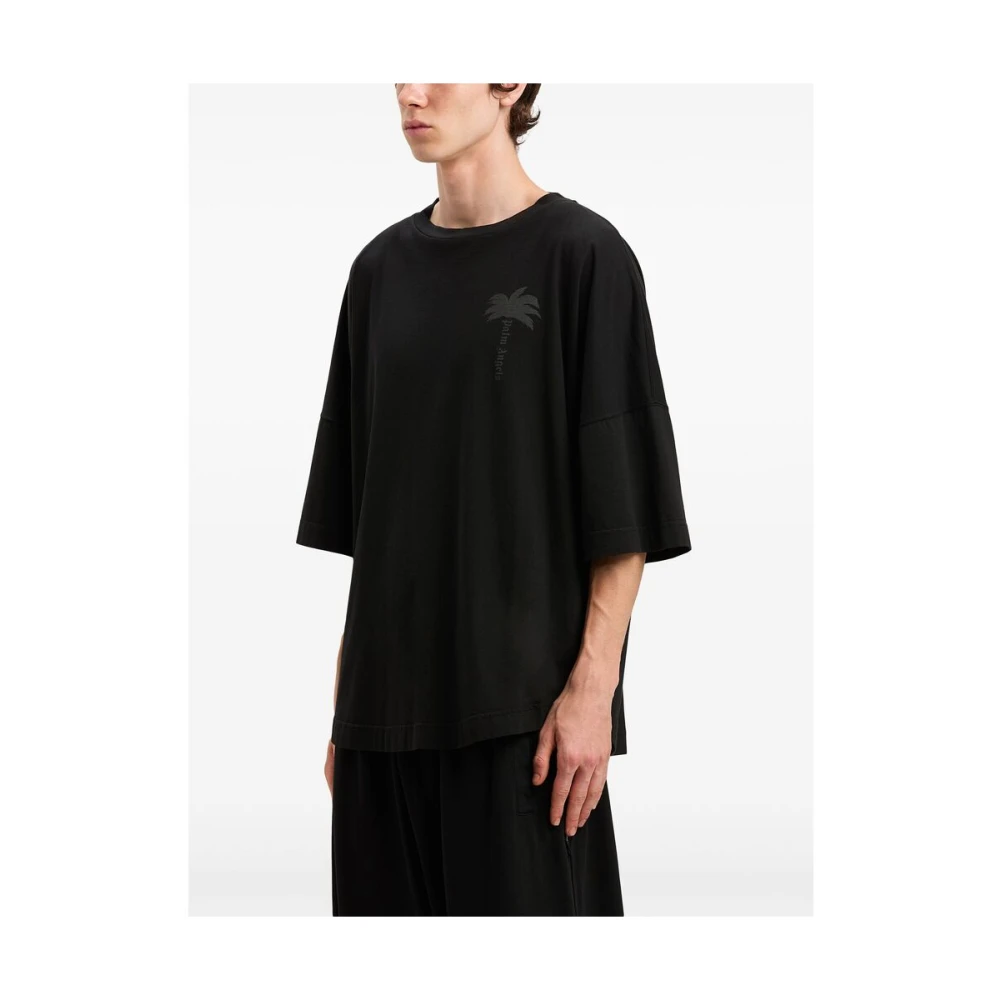 Palm Angels Zwart T-shirt met logo print Black Heren