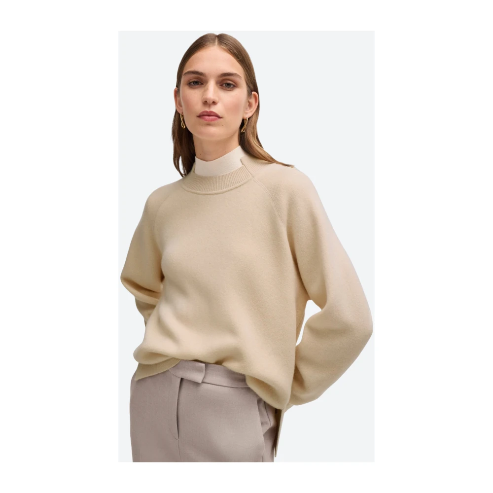 Hugo Boss Wol en Cashmere Trui Beige Dames