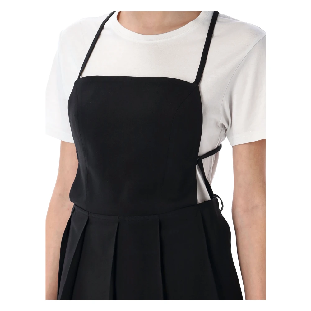 LOW Classic Zwarte Geplooide Mini Jurk Black Dames