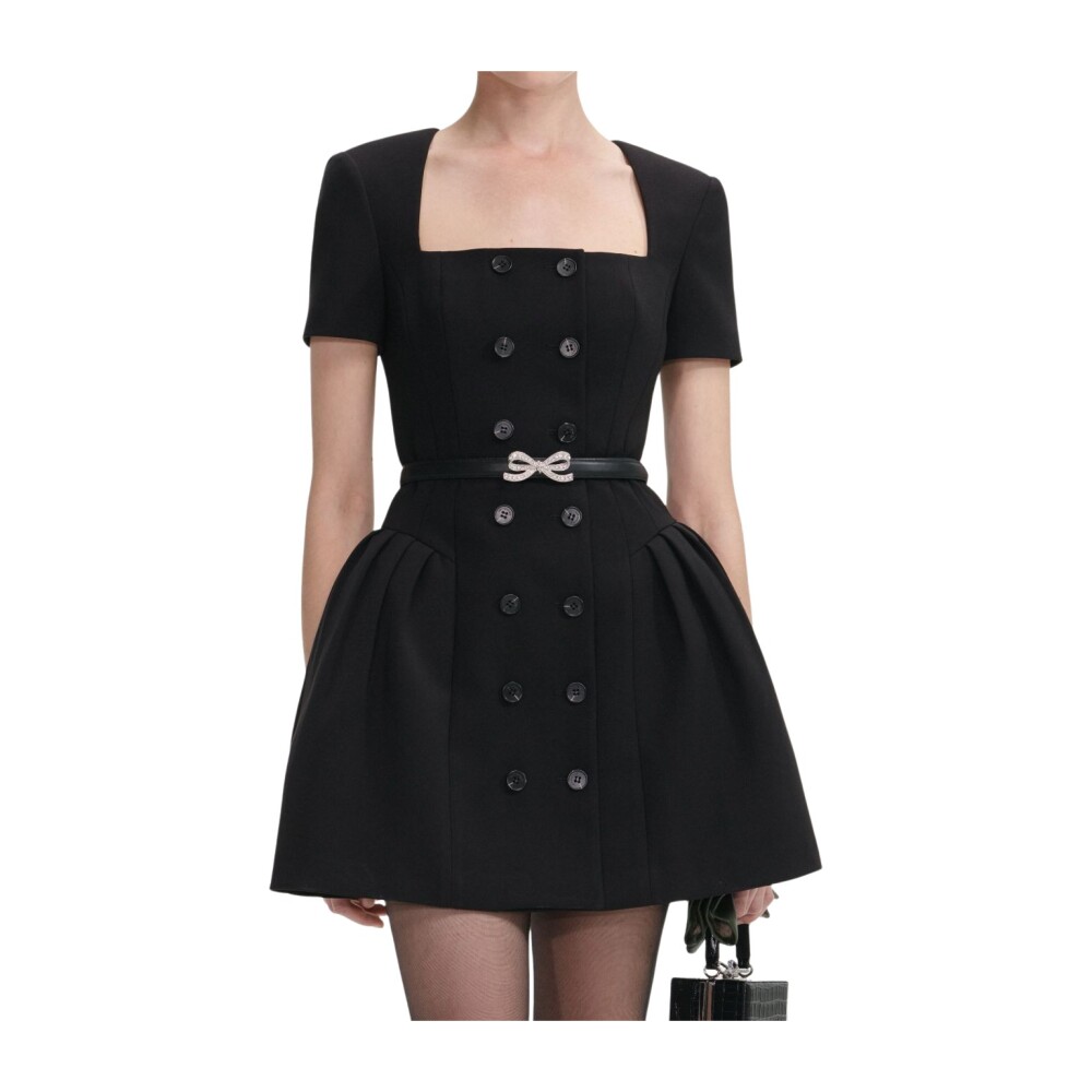 ワンピース SELF PORTRAIT SHORT DRESS WITH CONTRASTING COLLAR White Lace Contrast Collar Mini Dress – self-portrait-US