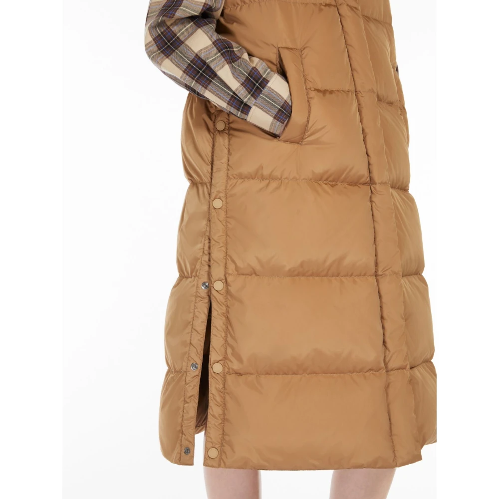 Max Mara Weekend Lange gewatteerde jas met capuchon Brown Dames