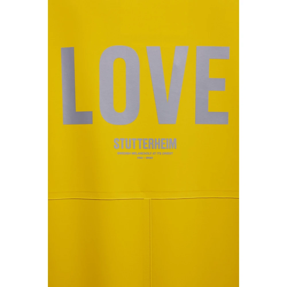 Stutterheim Love Print Matte Regenjas Yellow Dames