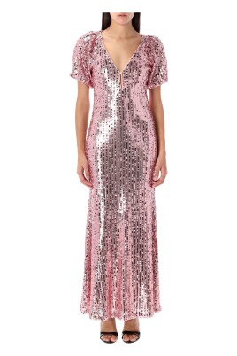 sequins-midi-v-neck-dress-silver-pink
