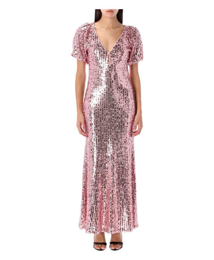 robe-midi-a-sequins-et-col-en-v-argent-rose