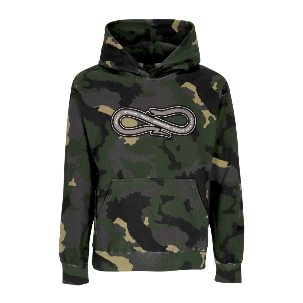 Propaganda Zwarte Baseball Hoodie met Camo Print Multicolor Heren